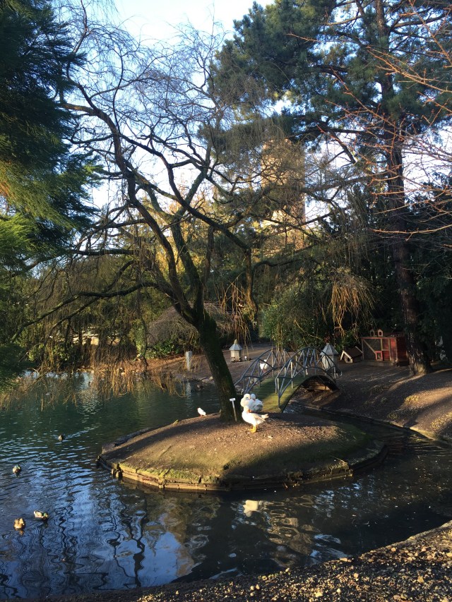 Snön har lämnat Stadsparken i Trelleborg